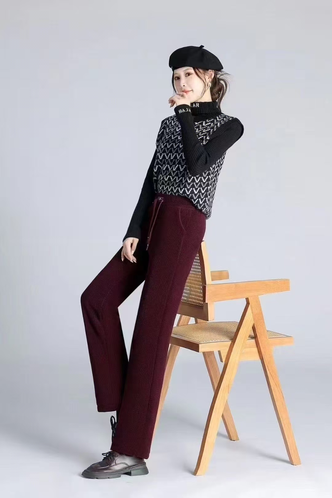 C2025年新款加绒秋冬厚款加厚加绒保暖直筒裤