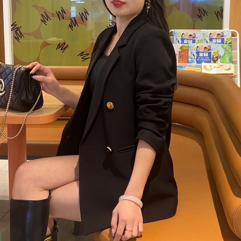 加棉西装外套新款2025年冬新款百搭韩版小个子上衣金属扣通勤女装