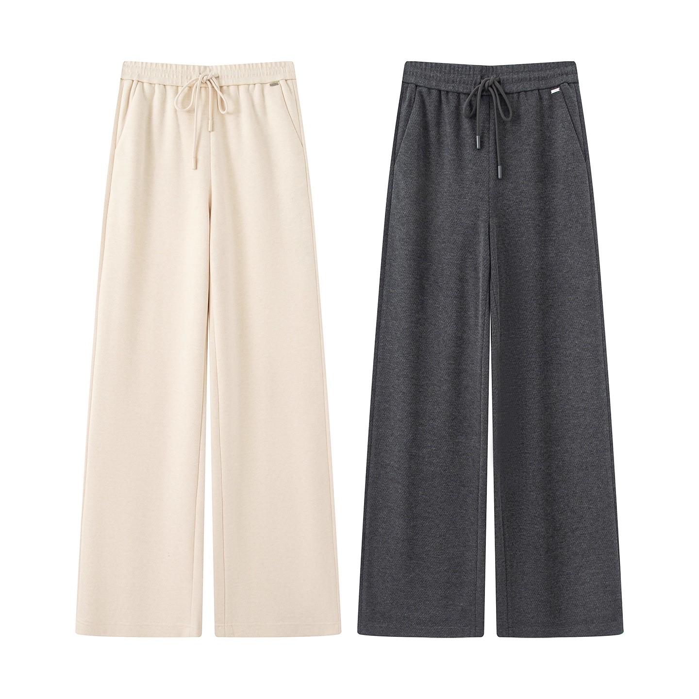 迪家商场同款秋季新款时尚高腰显瘦松紧腰直筒休闲裤女6205