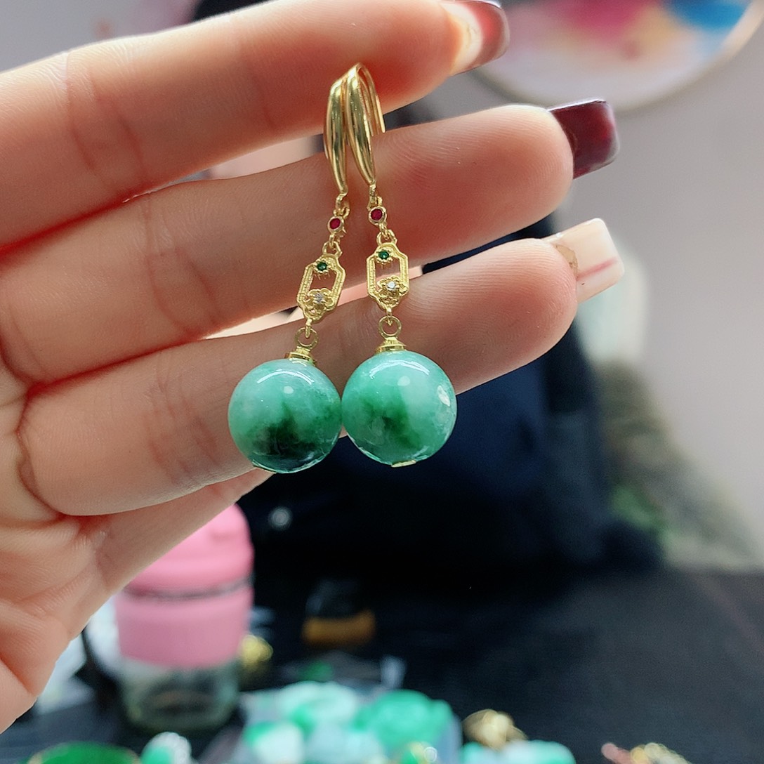 【闪购商品】翡翠耳饰银S925镶嵌，