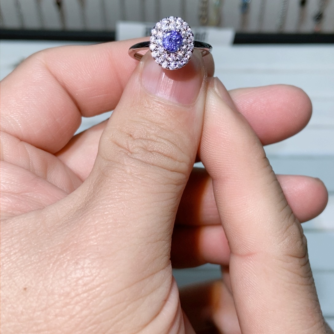 绿水晶戒指银S925镶嵌