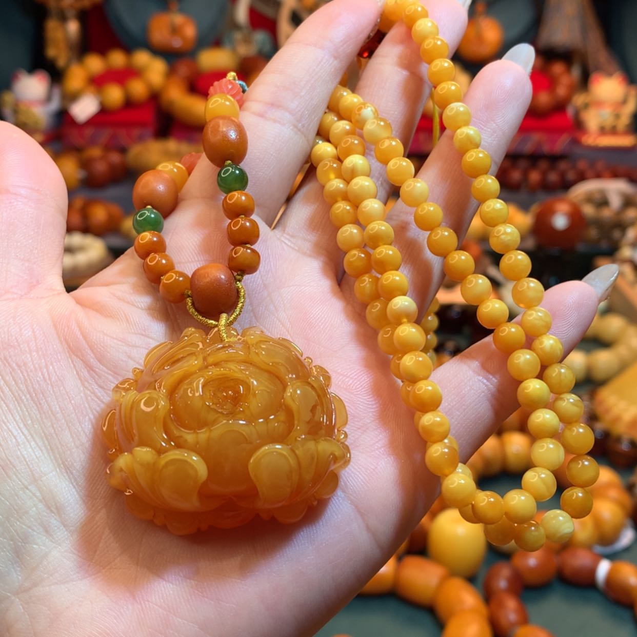 【闪购商品】蜜蜡吊坠(赠链)未镶嵌用****6