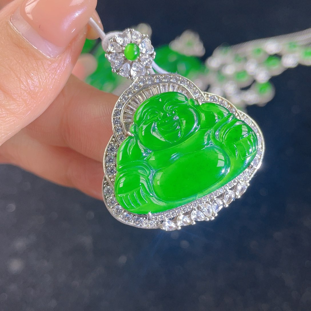 翡翠吊坠(不含链)银S925镶嵌