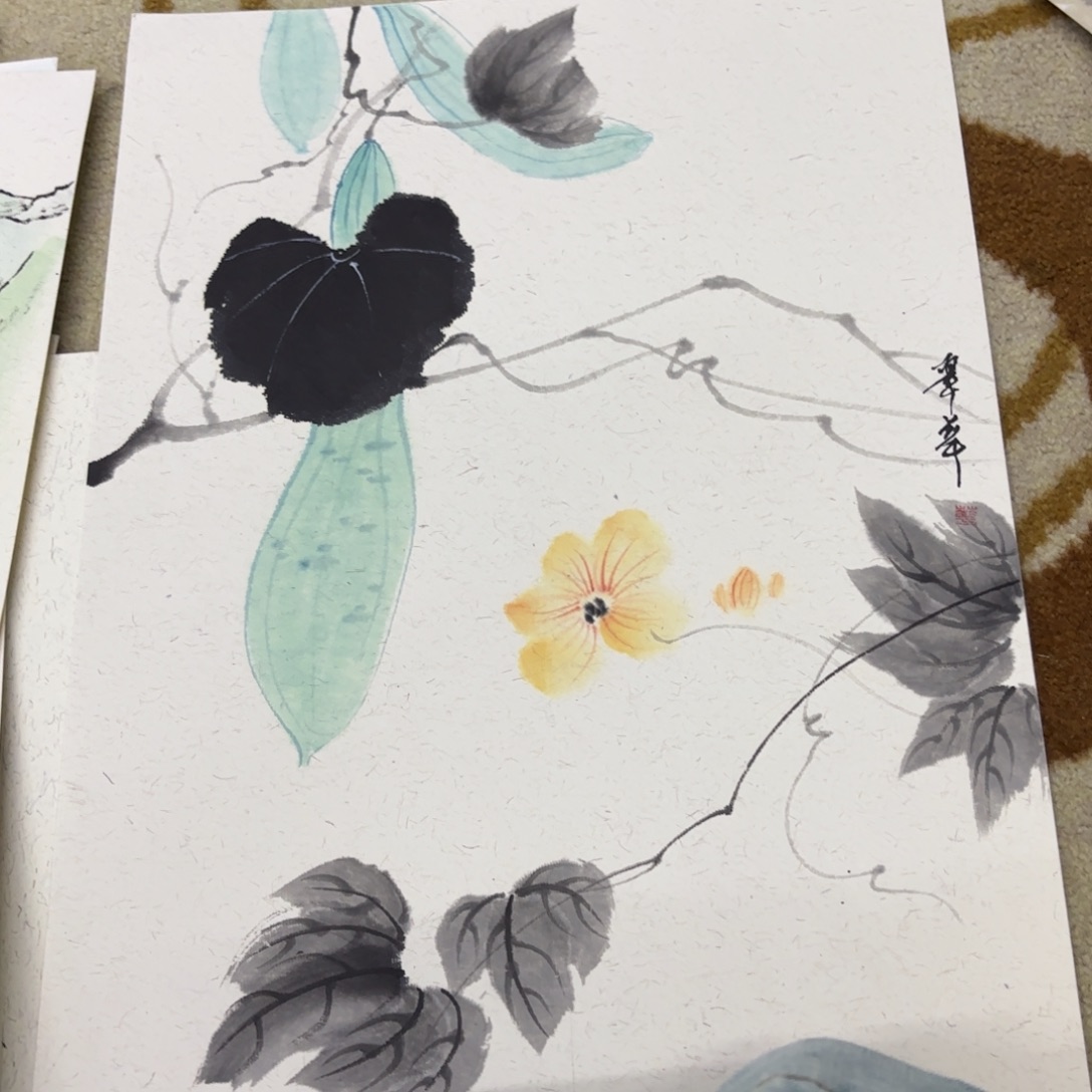 国画吴霞卡纸作品艺