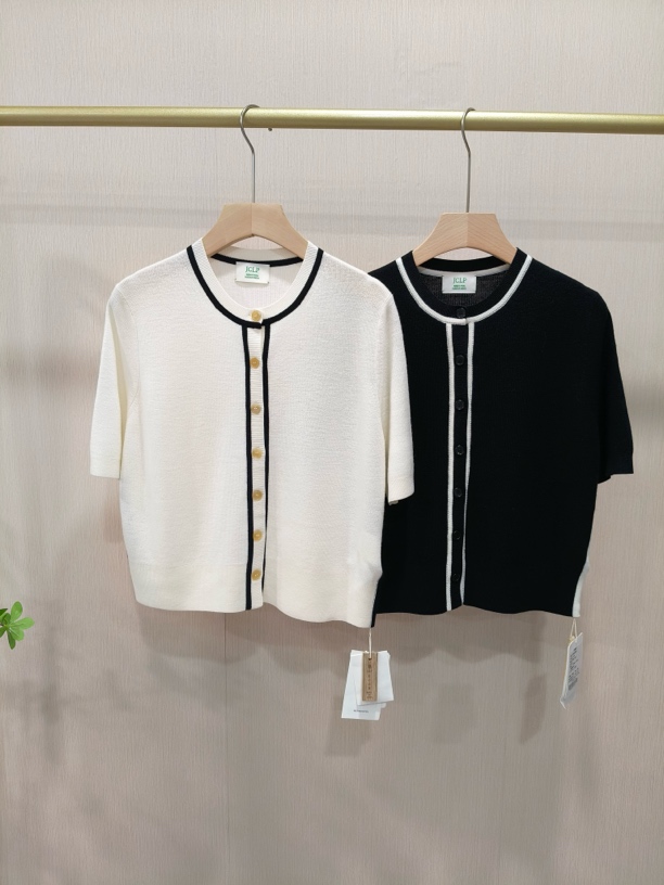 【Hua】J**P金纯良品37770春夏显瘦圆领短袖羊毛开衫