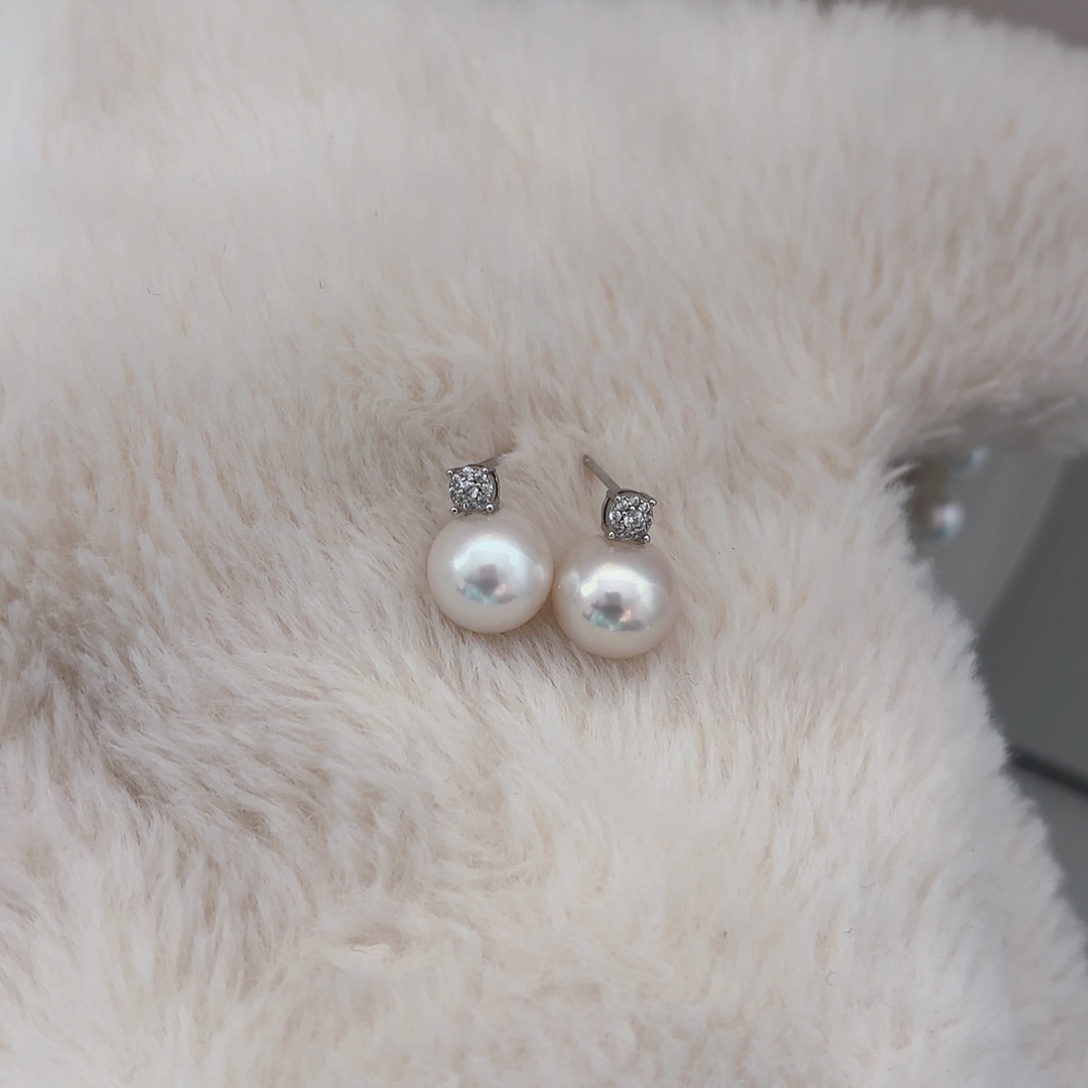 耳饰淡水珍珠银S925镶嵌