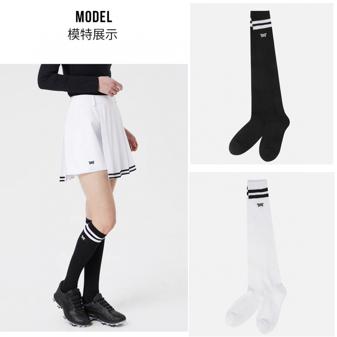 P家女士新款高尔夫运动休闲高筒球袜时尚弹力透气百搭防滑