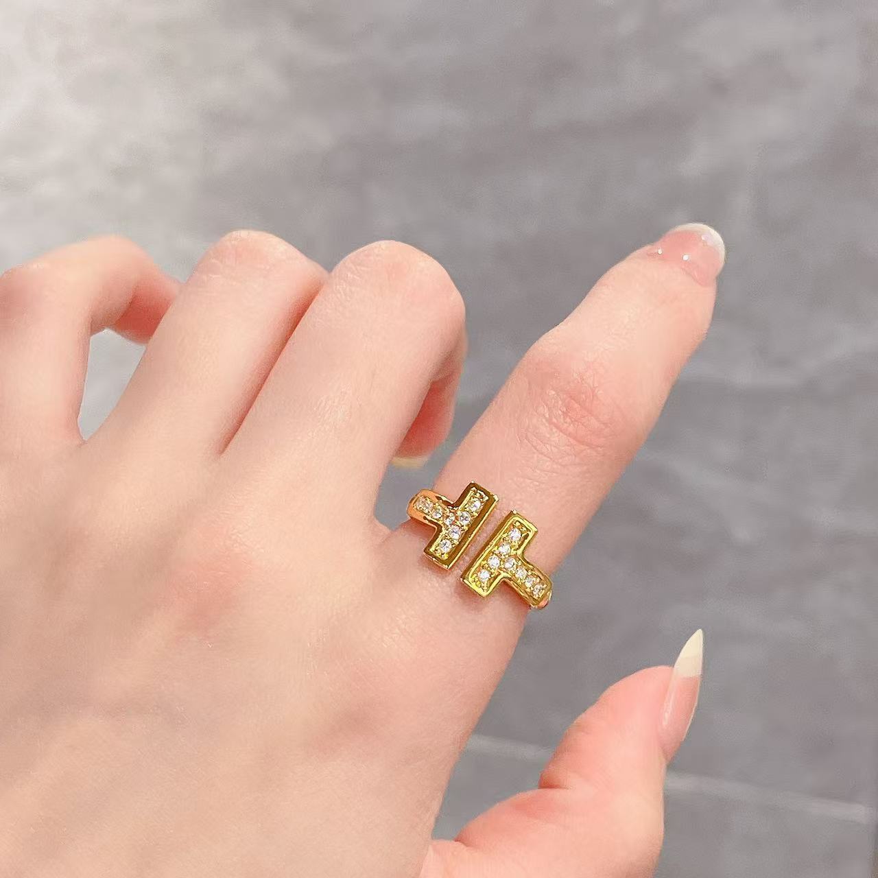 足金999 黄金首饰 5D版莫桑009戒指 个性轻奢时尚