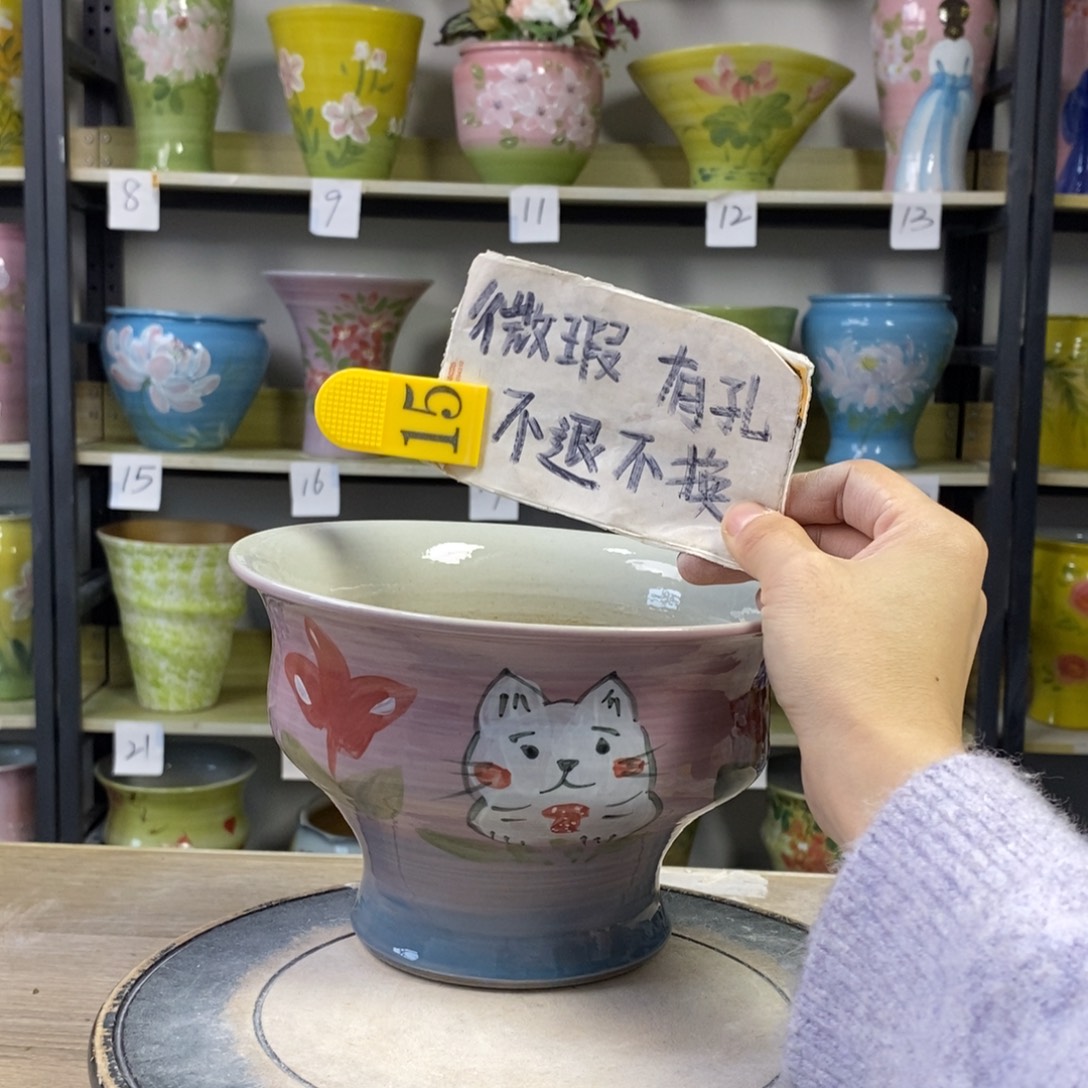 景德镇手工手绘陶瓷花盆