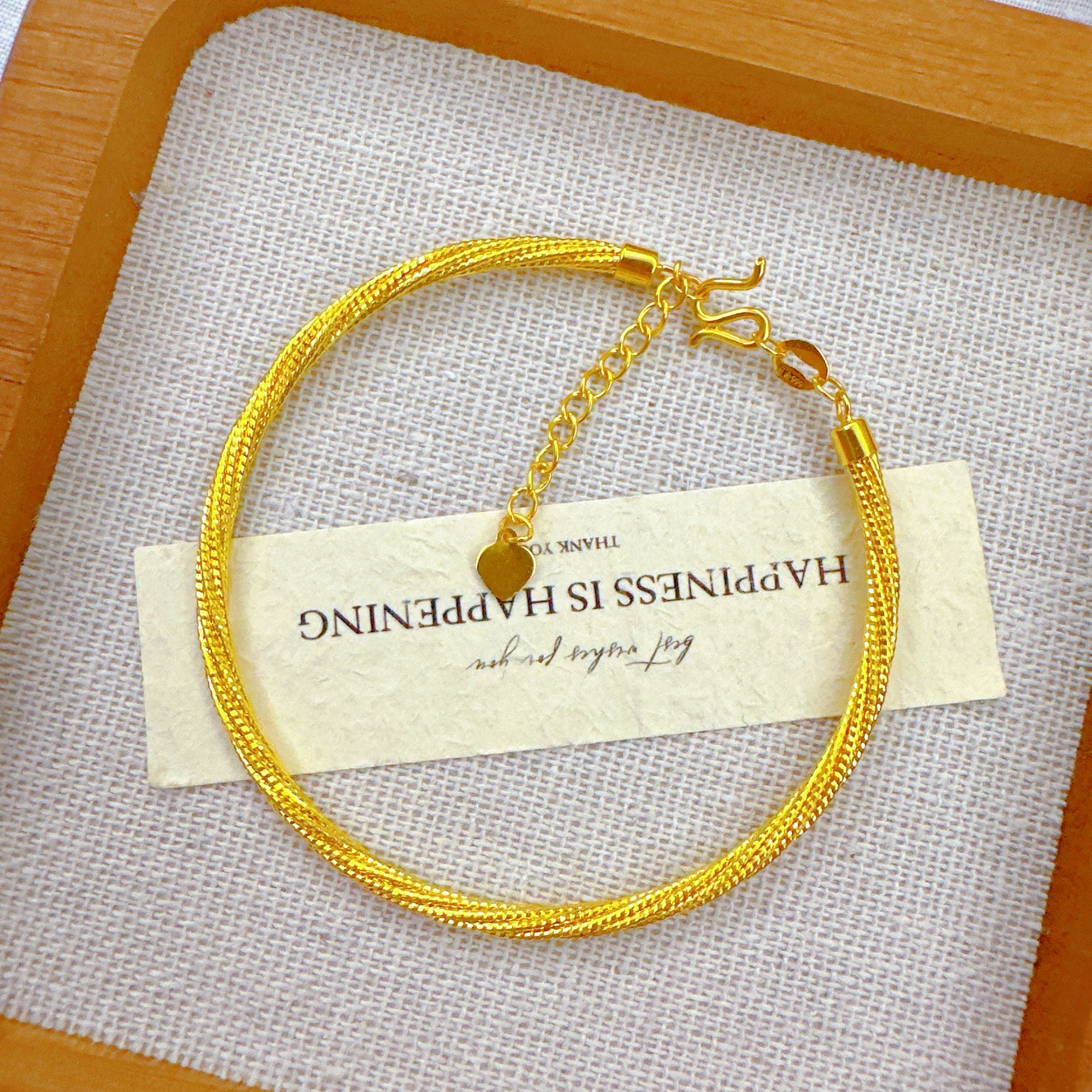 【拉丝麻花实心黄金软镯】足金999手镯 不支持7天无理由 多样性发一