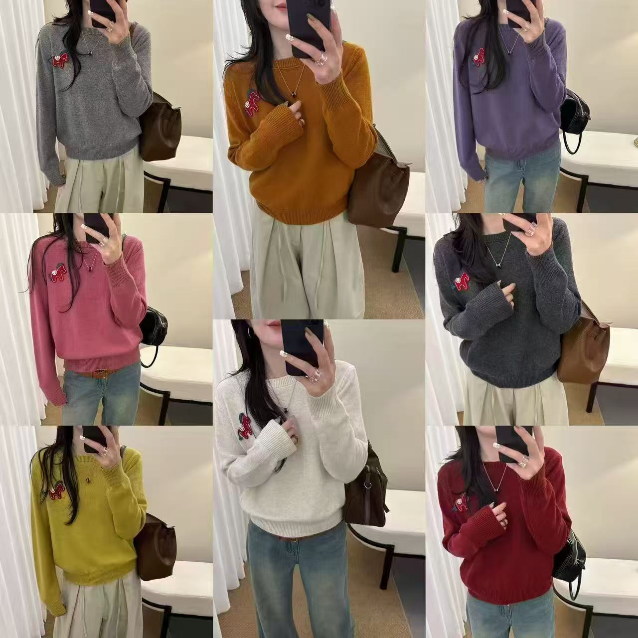 081女装毛衣圆领时尚百搭长袖秋冬百搭打底针织衫