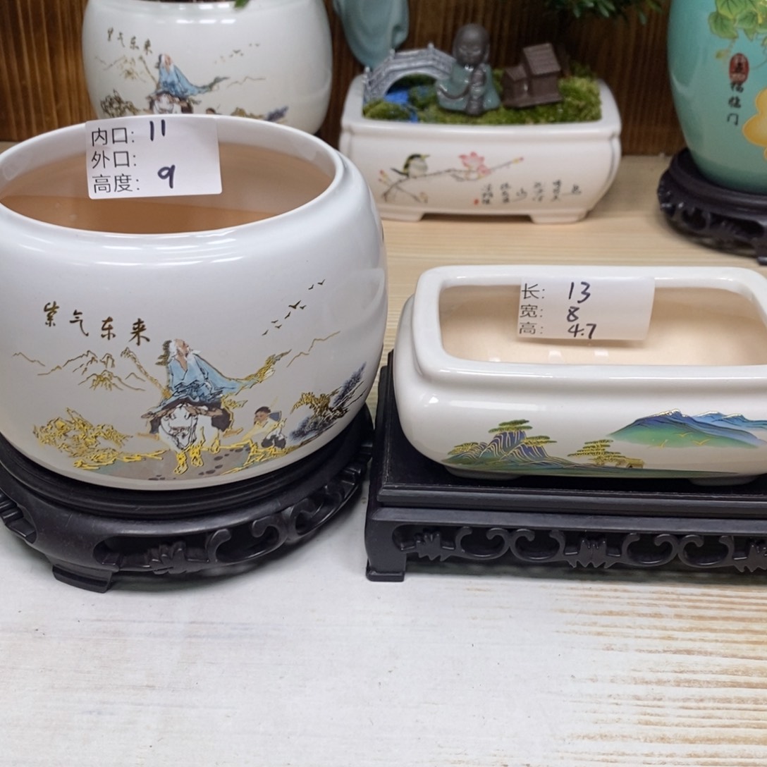 紫砂陶瓷花盆浮力