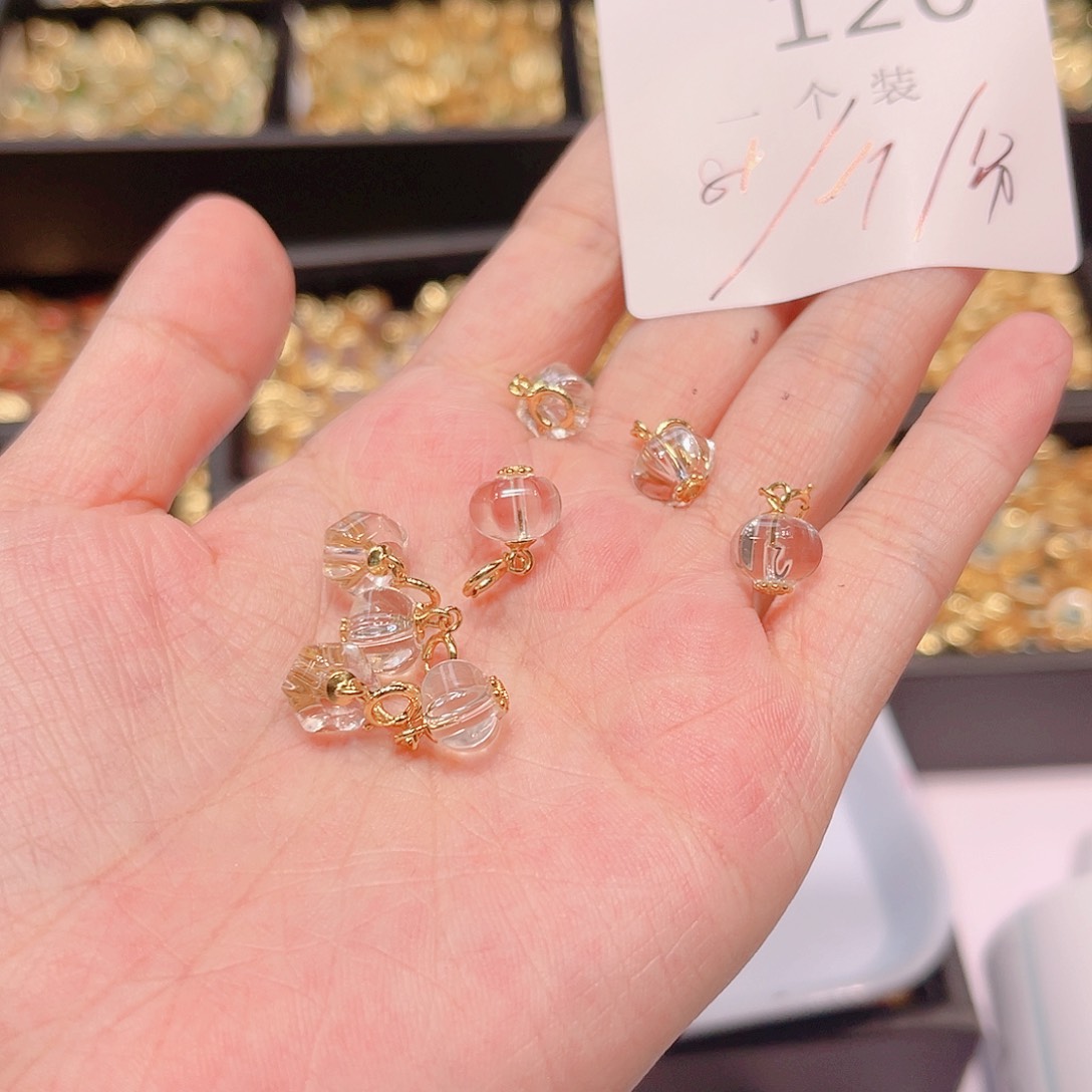 水晶珠宝半成品银S925镀金镶嵌120 。     