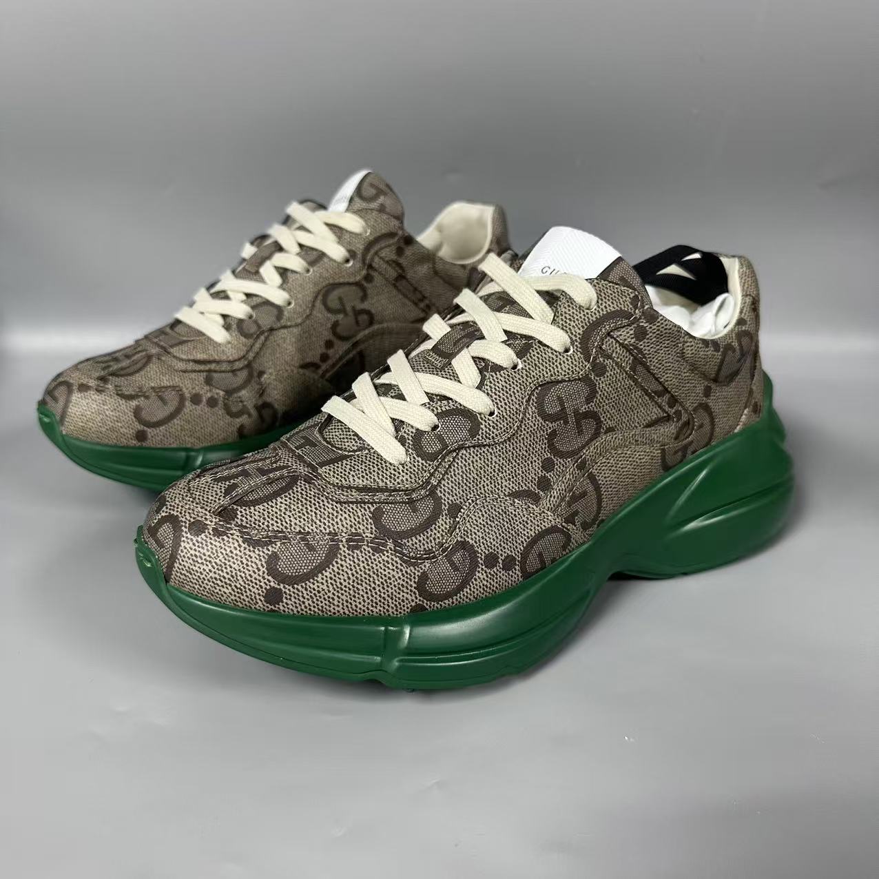 95新 GUCCI/古驰 一百周年限定 双G 男士 老爹鞋 40.5欧码 yl08