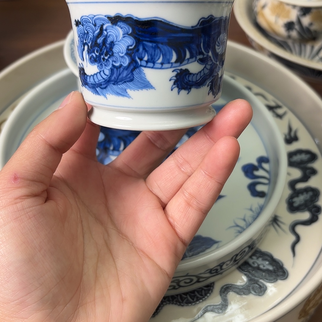 陶瓷盖碗景德镇手绘茶器