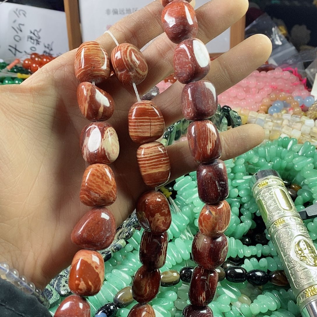 玛瑙/玉髓珠宝半成品合金一条红石A316