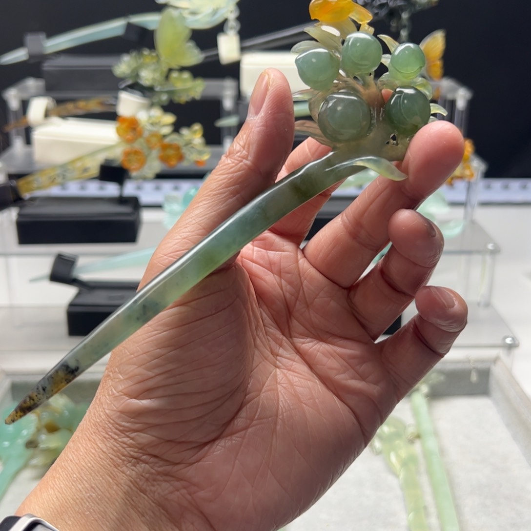 岫玉福利发簪未镶嵌