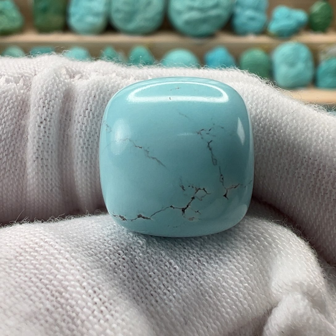 未镶嵌绿松石老型珠14.6x13.2mm