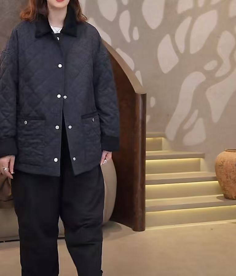 Li Wang/里望2025设计款 极简穿搭素色好搭配3mm新雪丽棉服外套