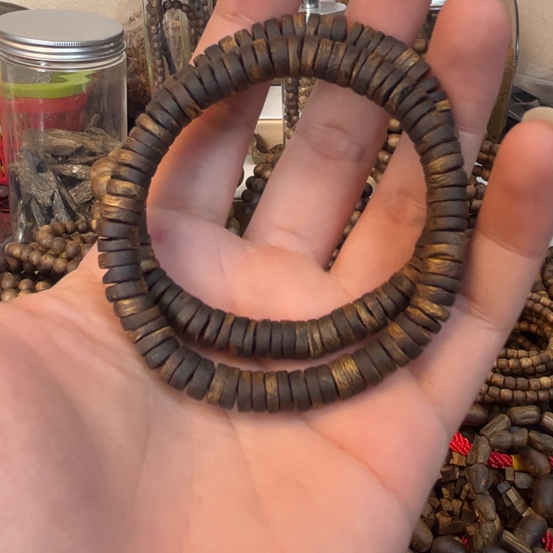 沉香碎屑沉香 07mm药片珠 重6克+