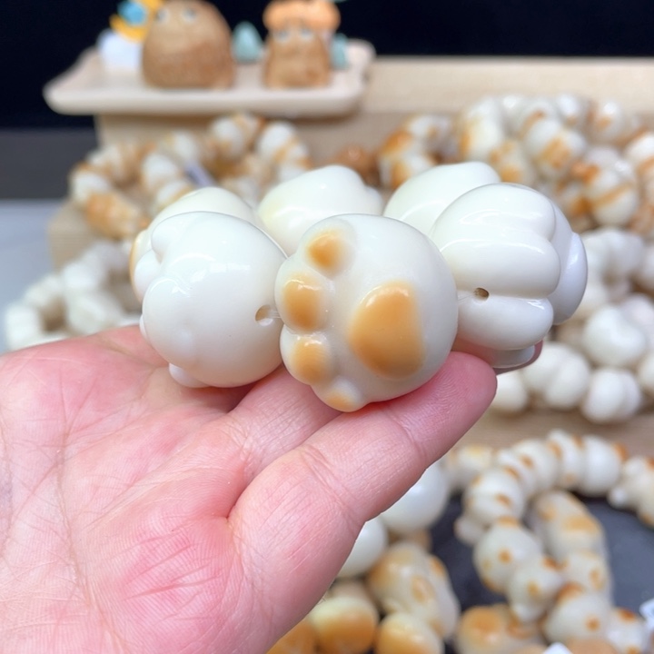 菩提根/象牙果手串大猫爪微瑕6-13-6