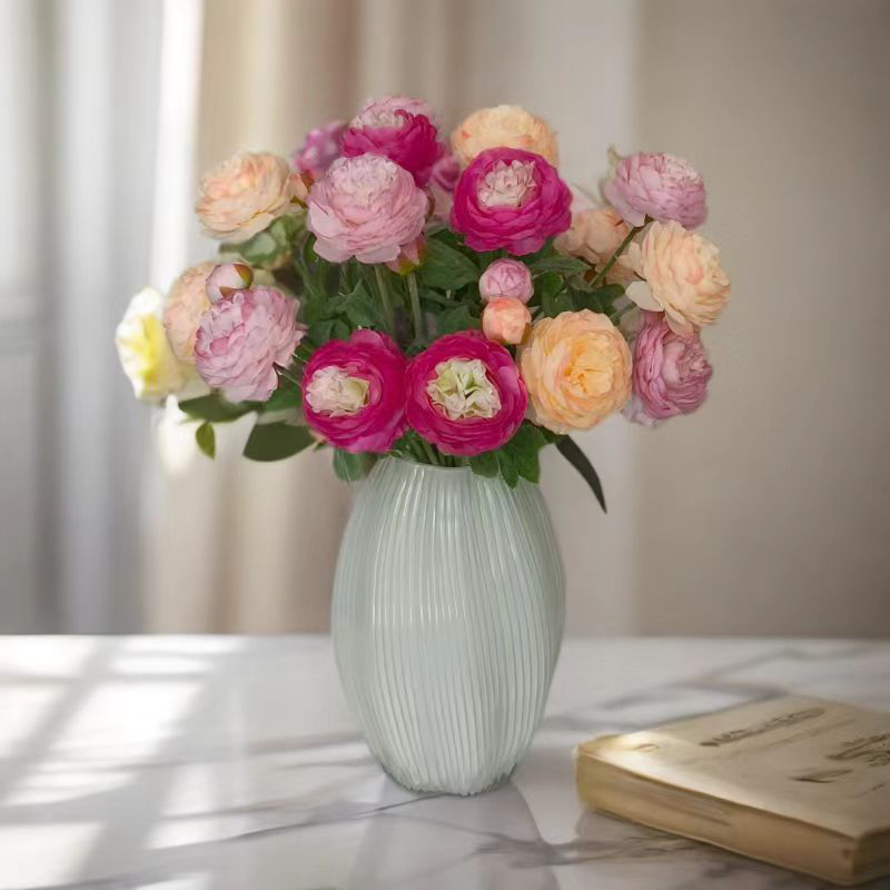 露莲仿真洋牡丹花束室内假花洋桔梗仿真花客厅餐桌装饰花艺摆件