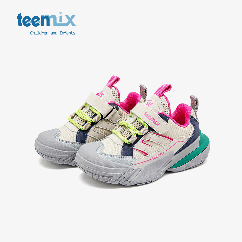 天美意2025春秋网面童鞋女童防滑高街时尚儿童透气运动鞋男童鞋商品图
