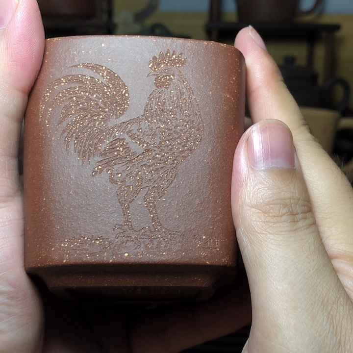 渗***景茶杯紫砂紫砂主人杯咖啡杯