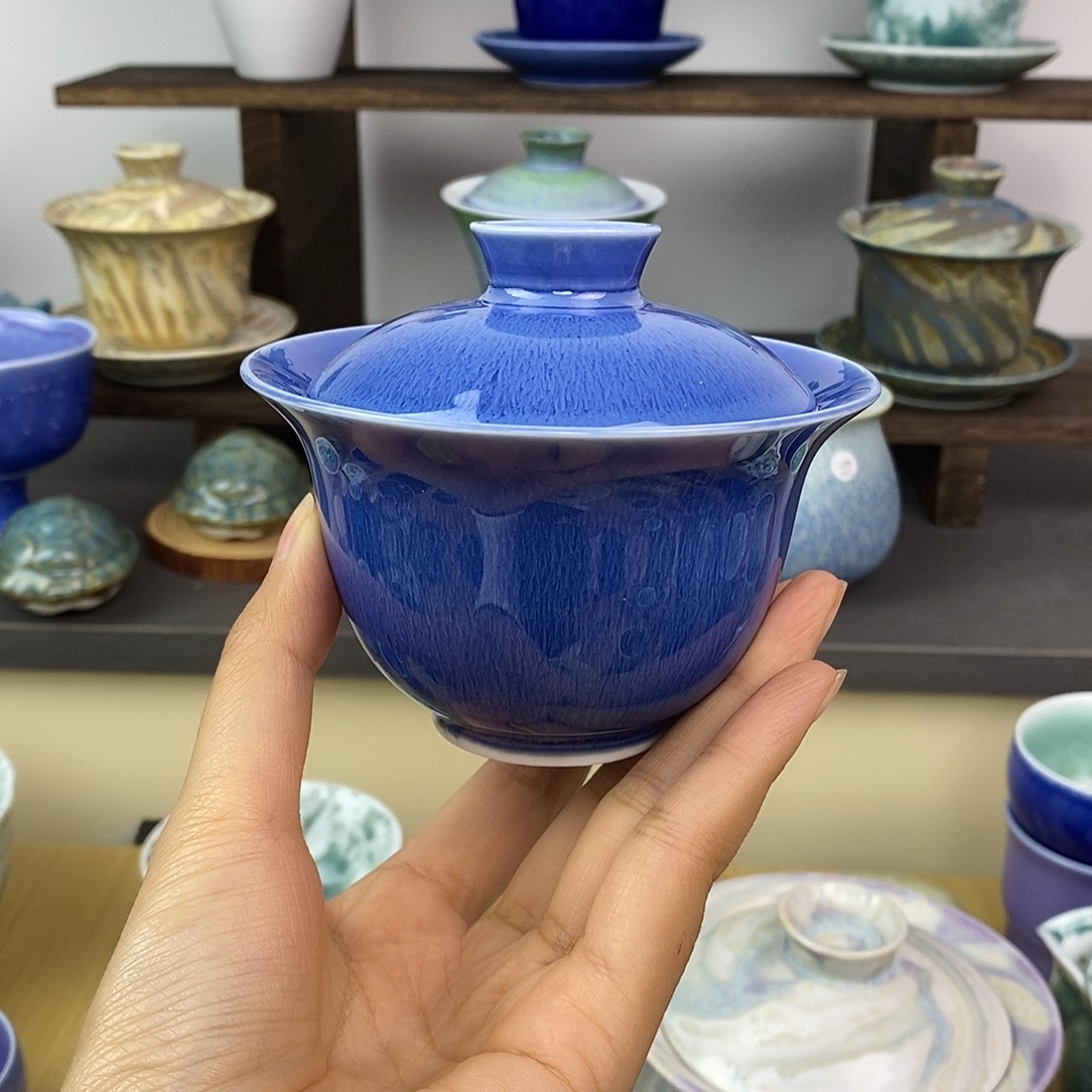 景德镇高温陶瓷二才盖碗34