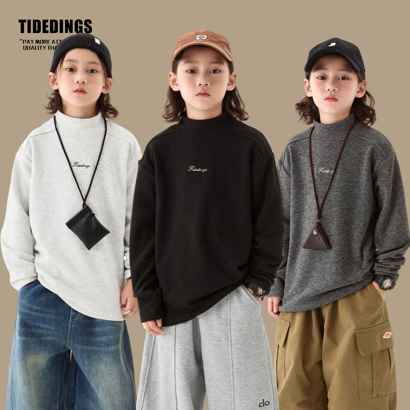 【现货】叮叮家童装2025冬季加绒休闲保暖打底衫中大童长袖25437