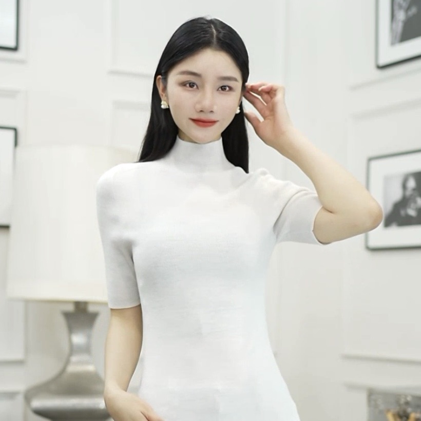 Betty Bairn【匠心/霜与】高端金银丝绵羊毛短袖上衣25B-BW799