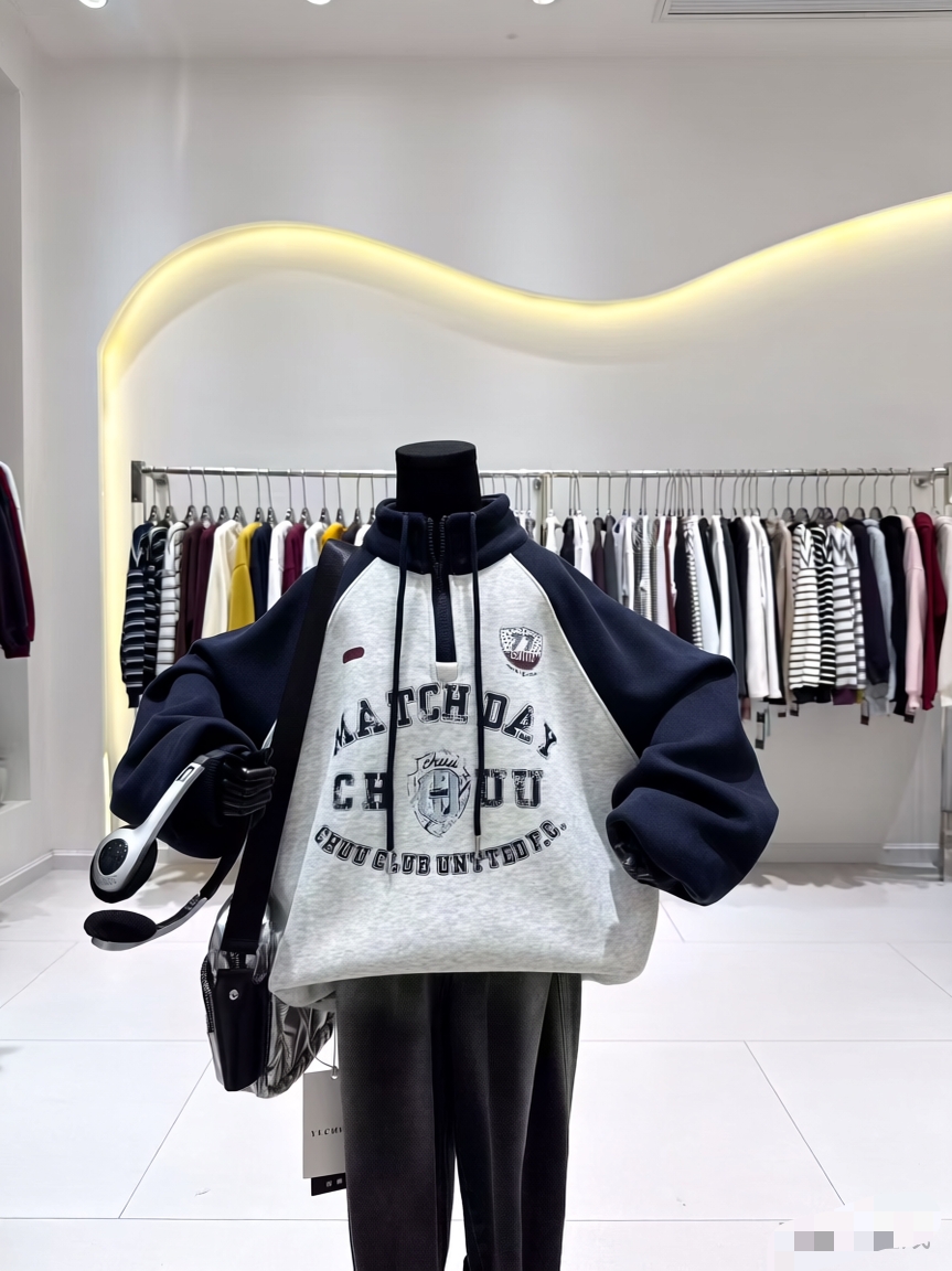 (精选）青少年中大童卫衣冬季加绒加厚保暖圆领立领运动休闲帅气