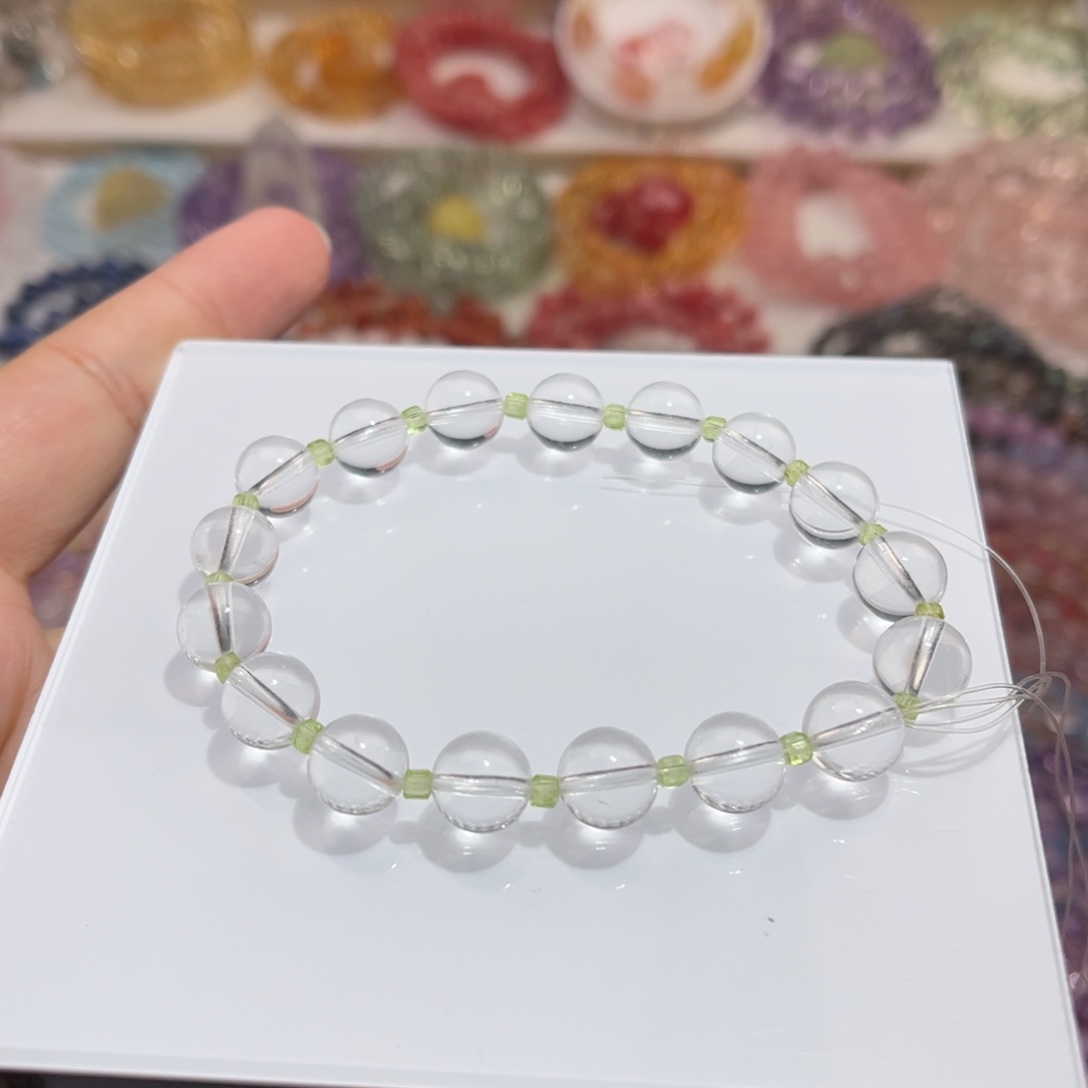 未镶嵌水晶手链9m白水晶橄榄石DIY