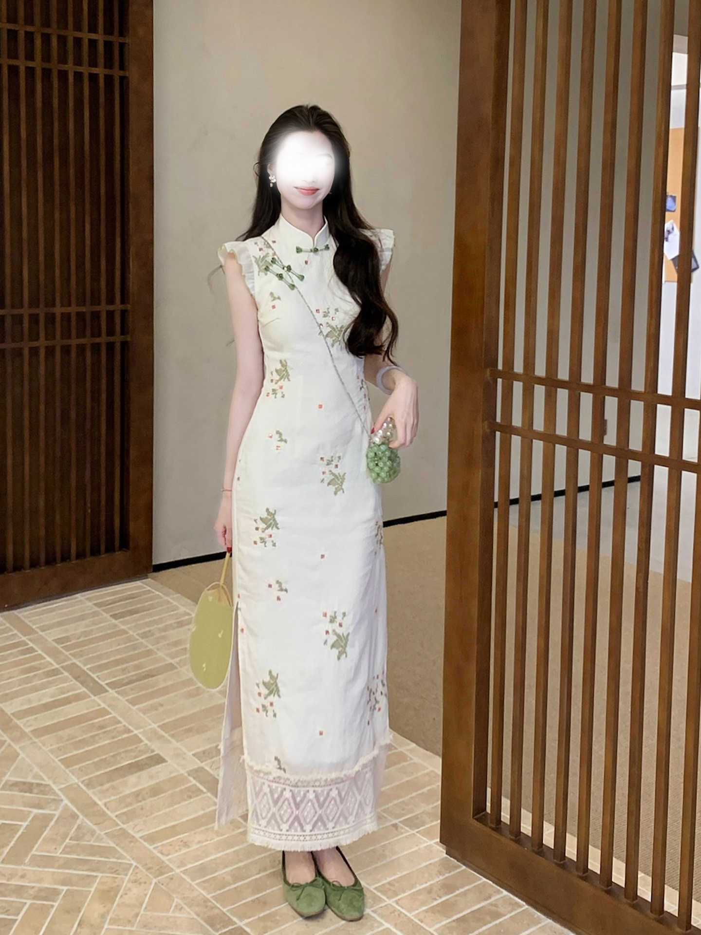 新中式国风改良旗袍裙御姐独特漂亮印花修身包臀连衣裙2025年夏季