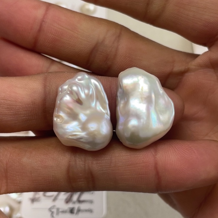 淡水珍珠耳饰银S925镶嵌用****3