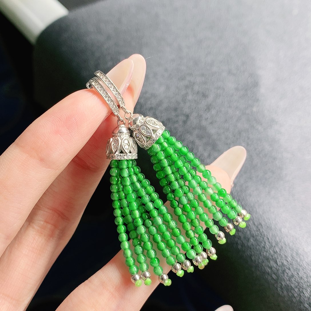 翡翠未镶嵌手串耳饰
