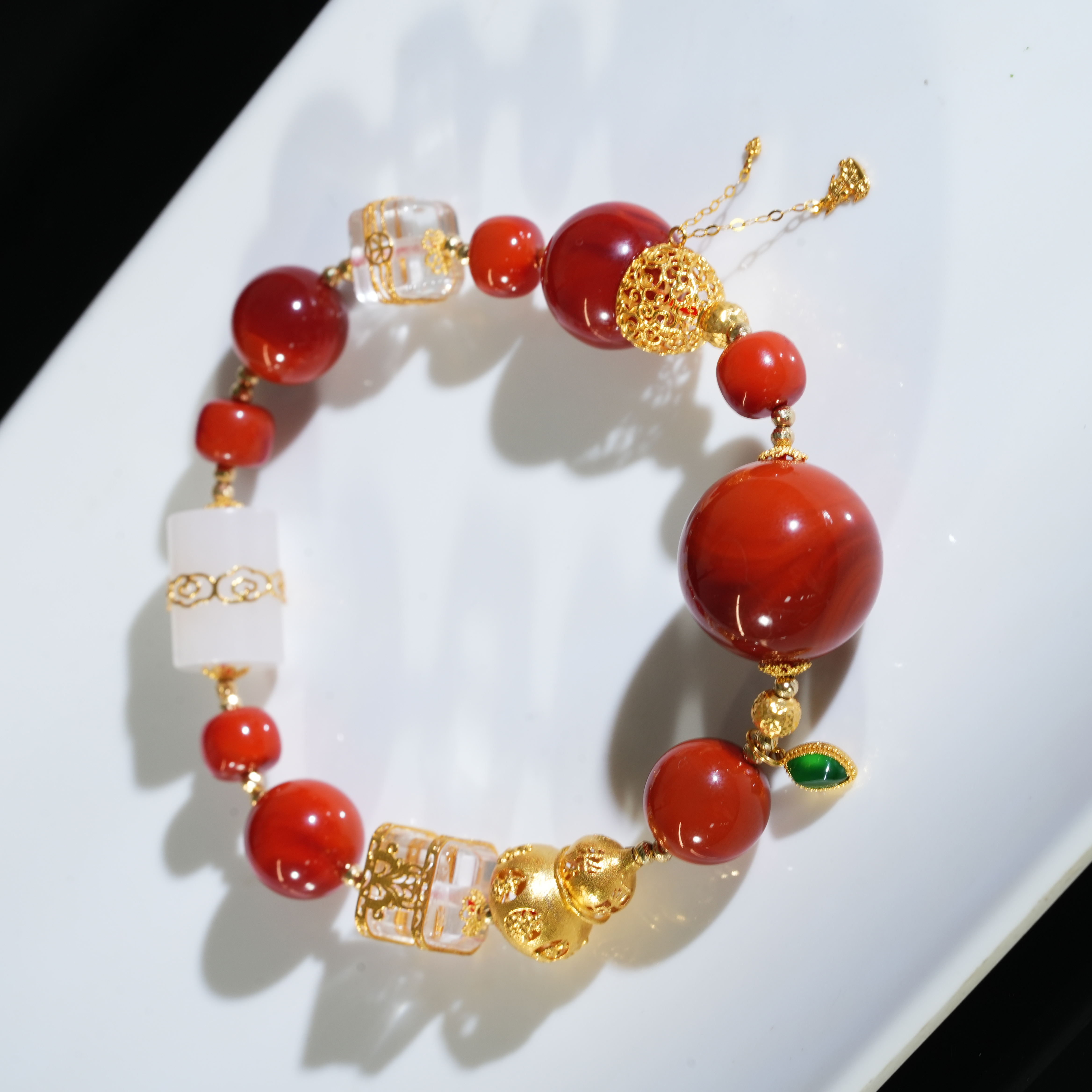 【东方十八岁】【月歌】南红18K金设计款传承级多宝手串多样性发其一