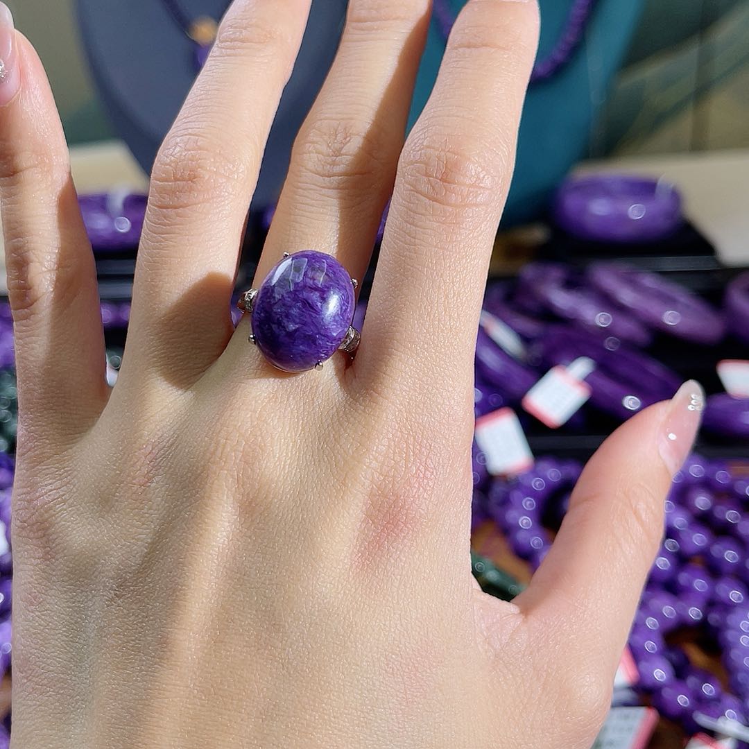 查罗石（紫龙晶）戒指银S925镶嵌