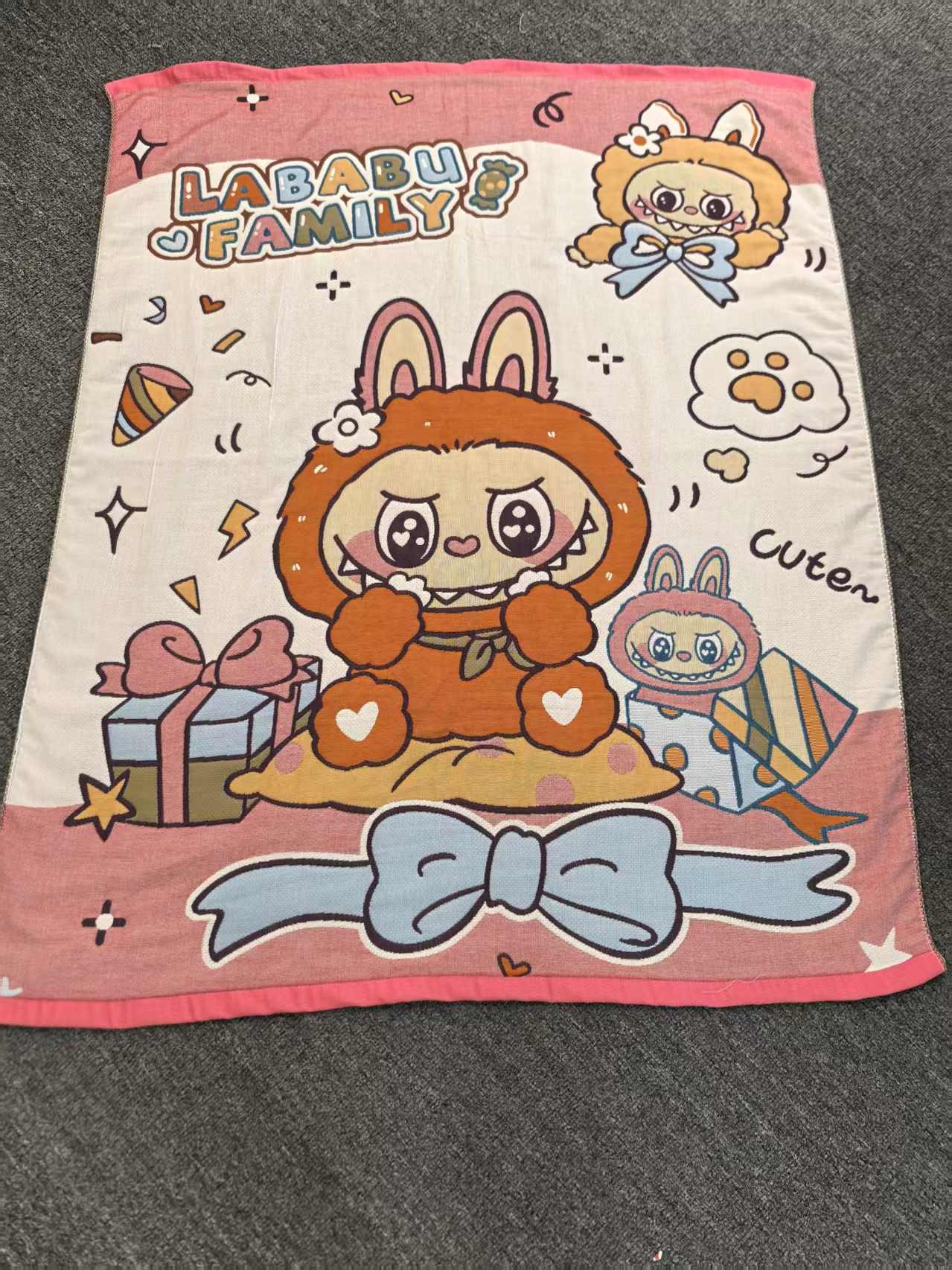 【搞怪拉布布】120*150cm A类全棉纱布舒适亲肤盖毯