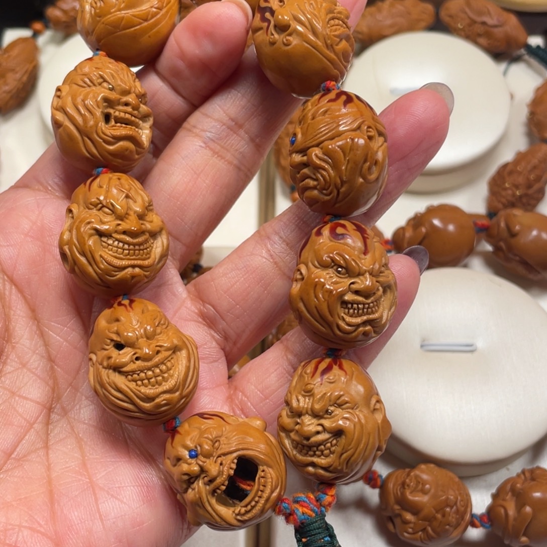 奔***牛橄榄核手串/手链火焰恶僧橄榄核手串