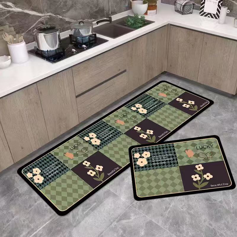 【到手两件】拼图小花厨房地垫40*60+40*110CM到手两件防滑橡胶底