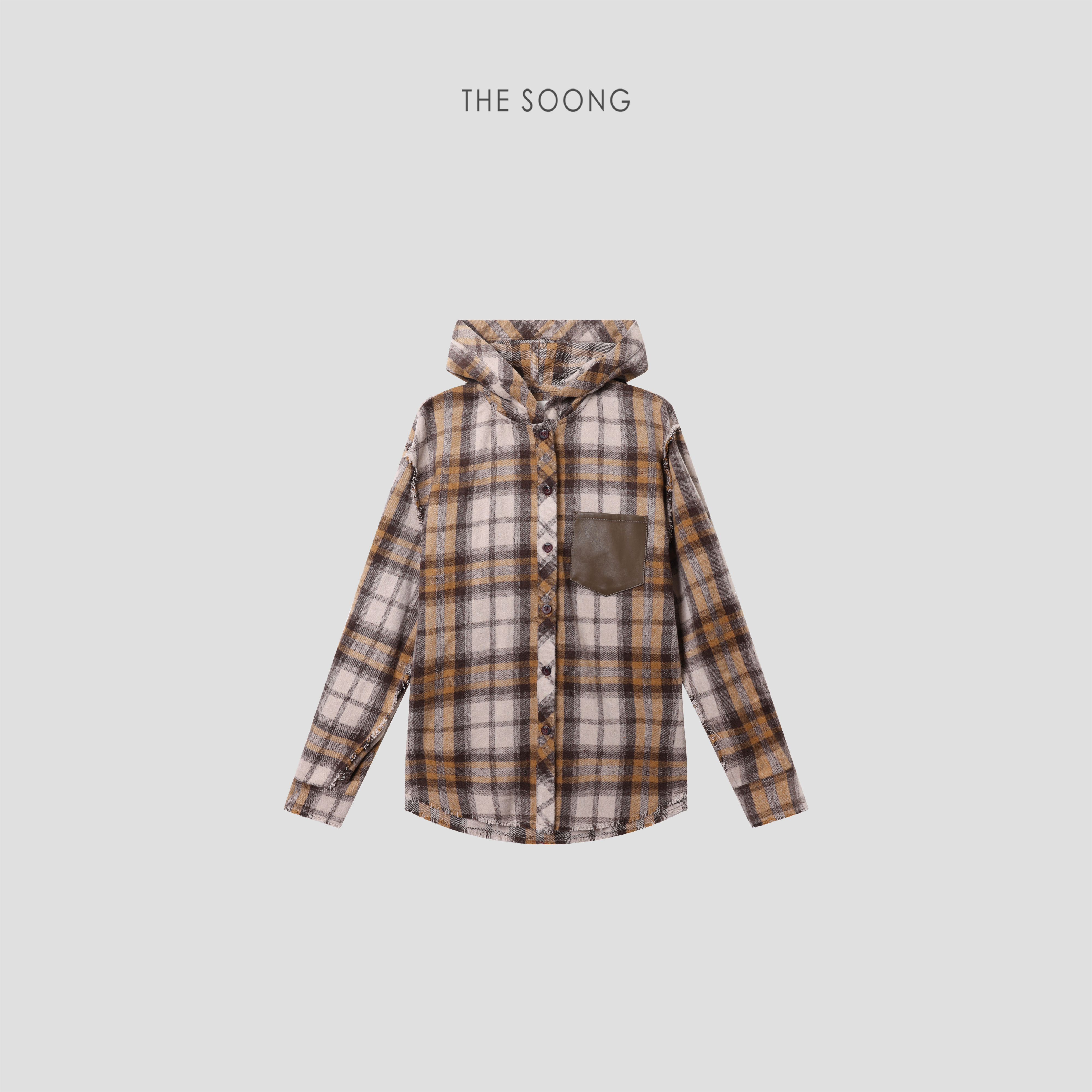 THESOONG | ”现代风貌“经典格纹连帽衬衫毛呢外套
