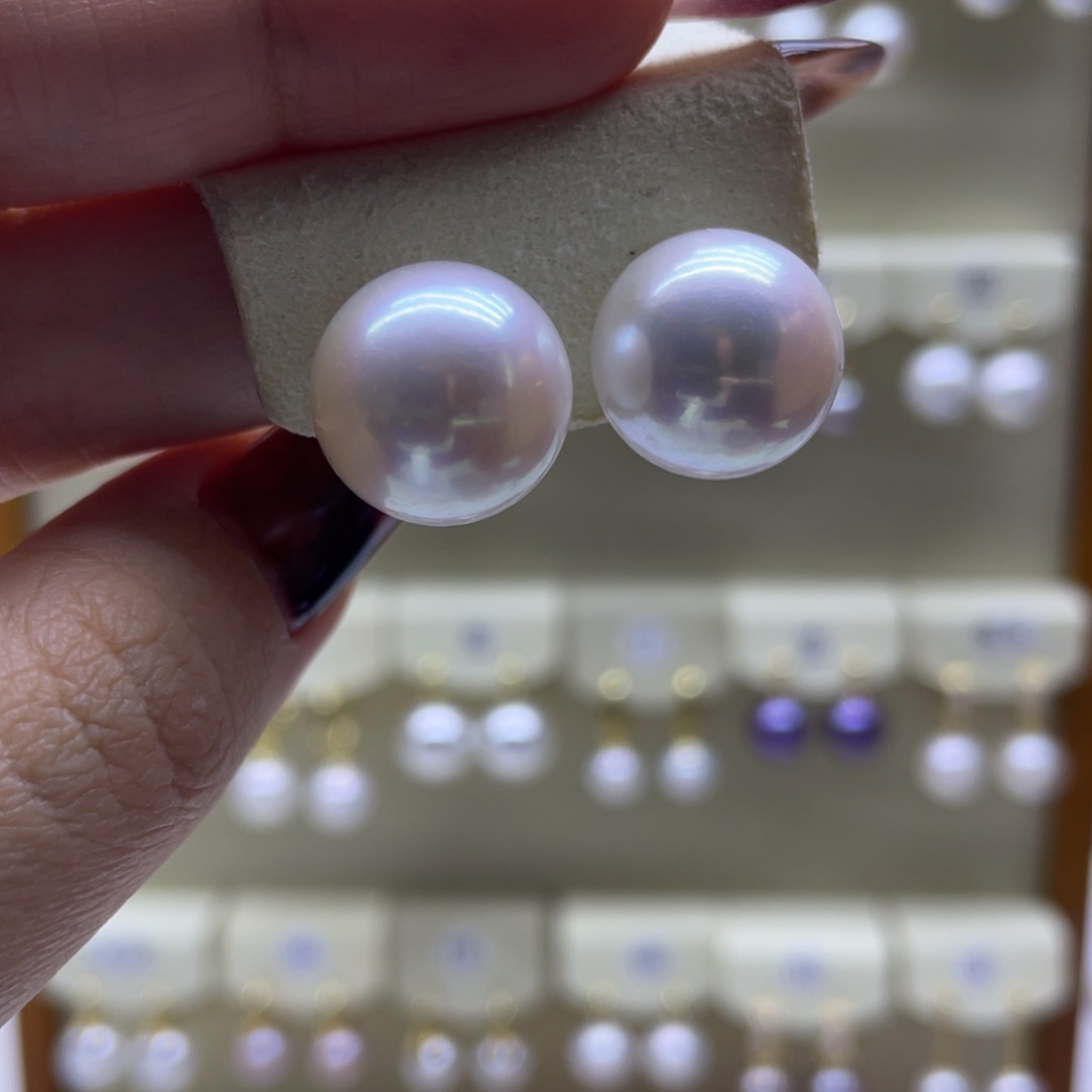 淡水珍珠耳饰银S925镶嵌