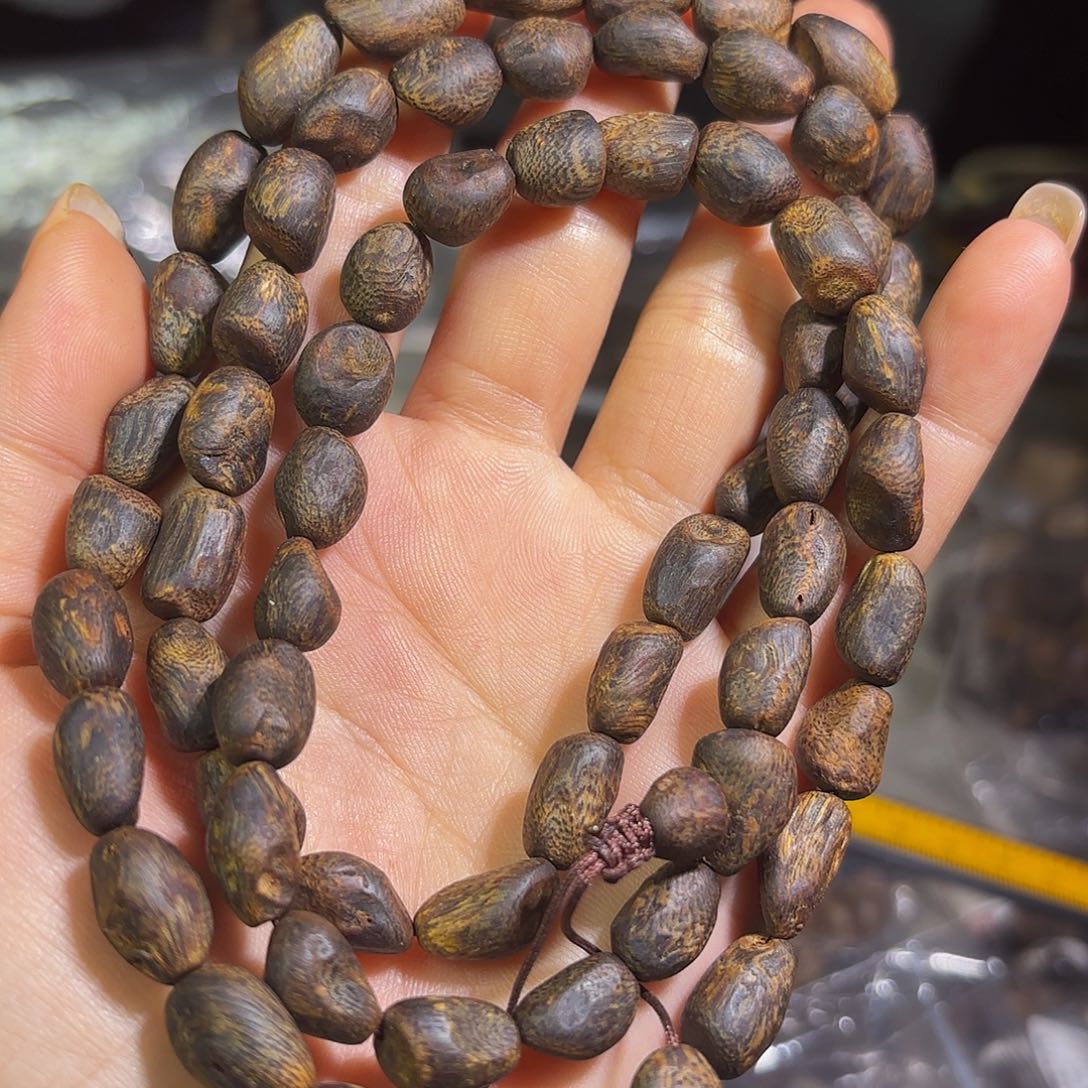 手串沉香奇楠沉香沉水树丁多圈34克➕