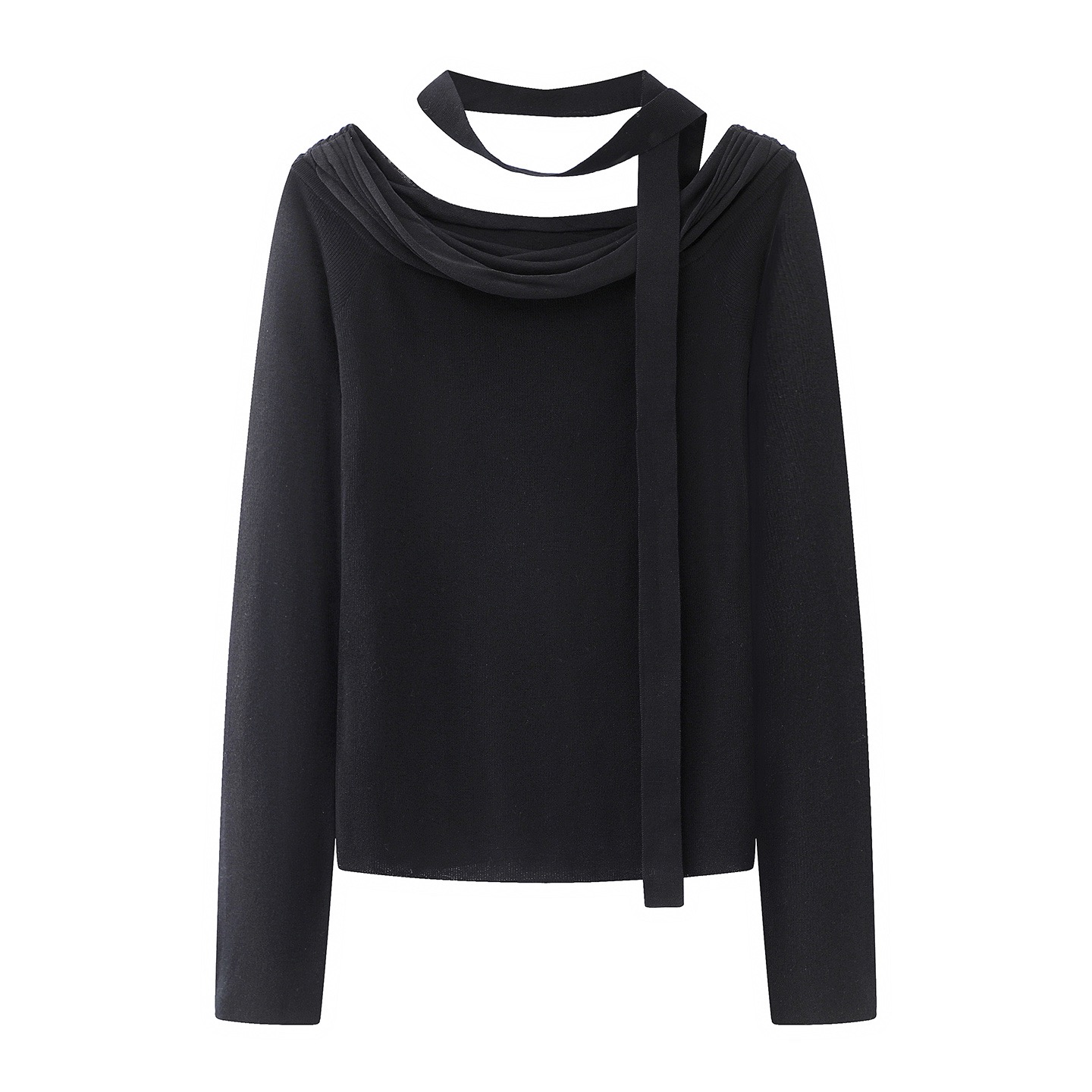 -2025秋冬堆堆领打底羊毛针织女修身百搭时尚打底衫上衣4131