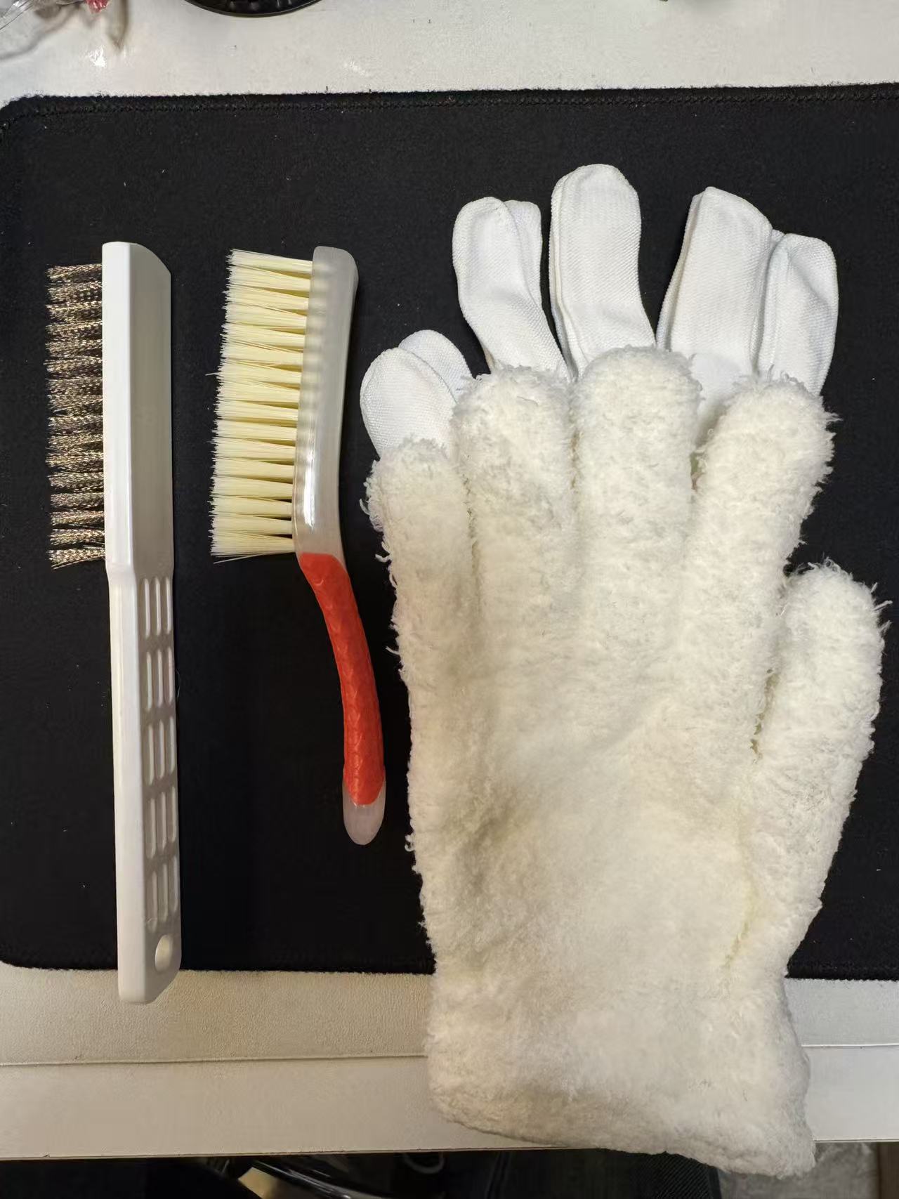 加强版加厚短绒万毛文玩手套，钢丝刷，纳米刷