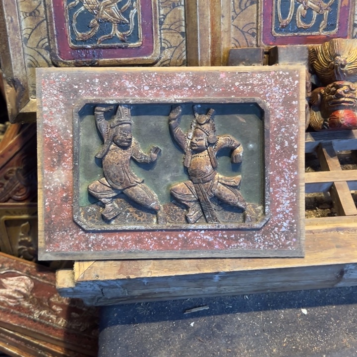 老***册香榧木老木雕花板艺术