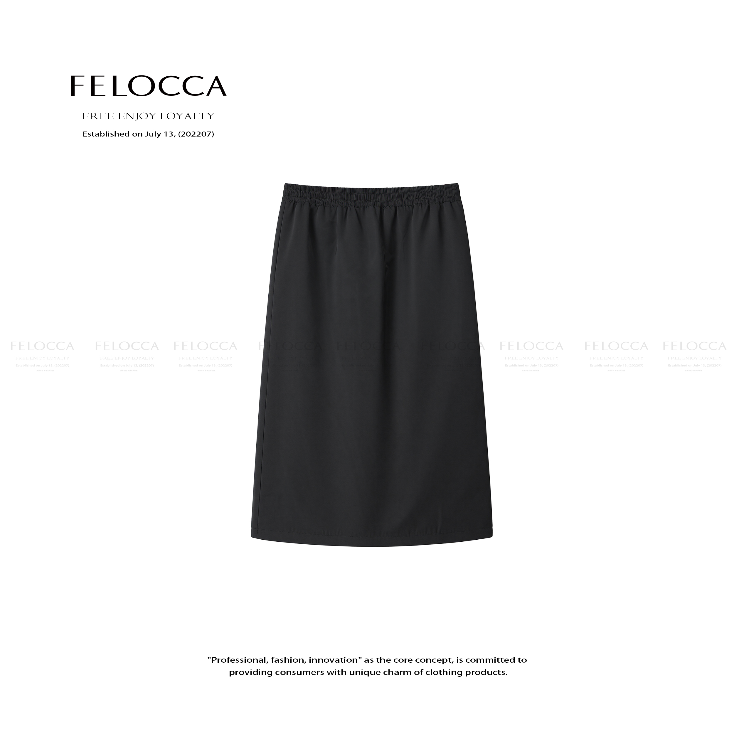 【FELOCCA】宽松新款百搭松紧腰夹棉半裙25ABQ513