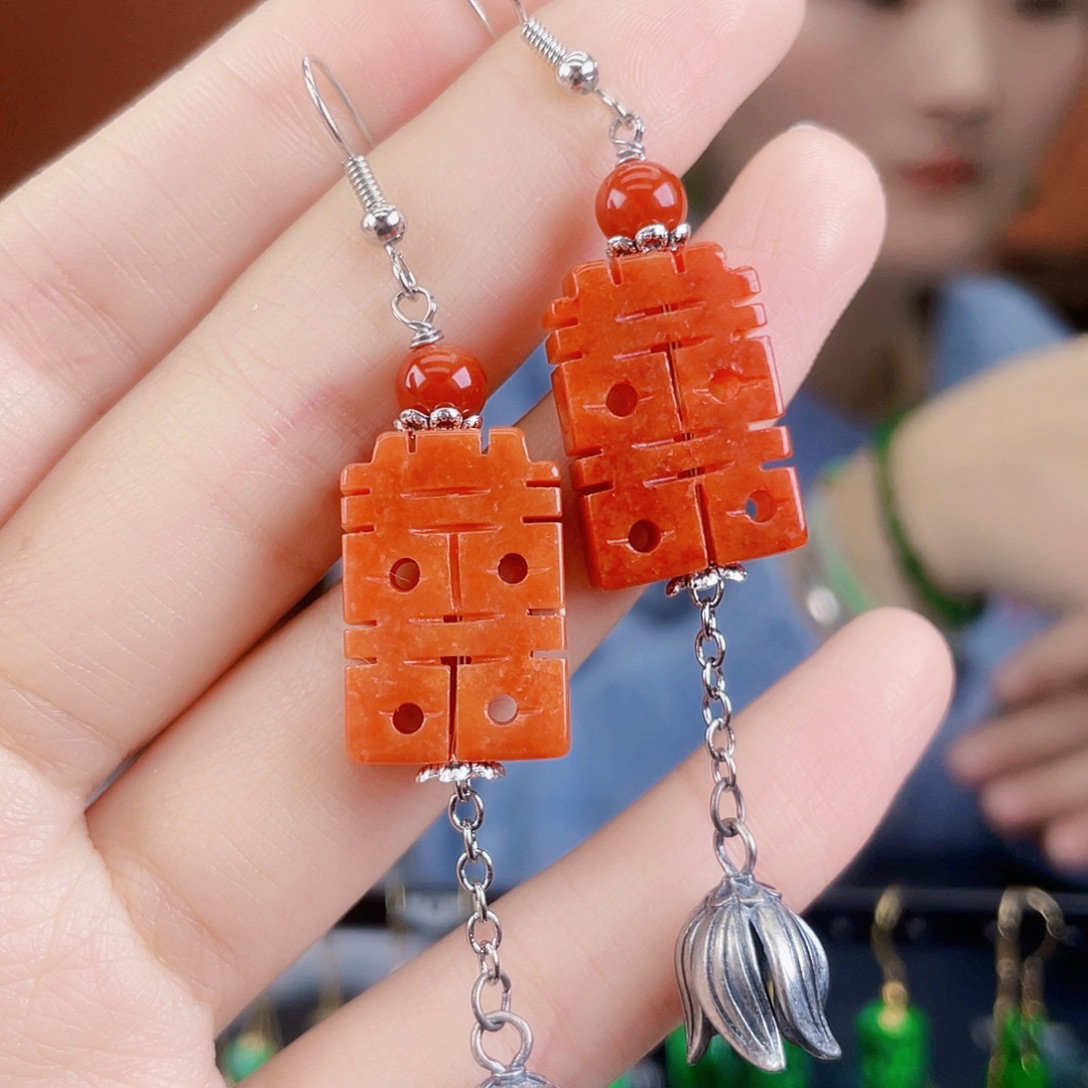 翡翠未镶嵌耳饰饰品