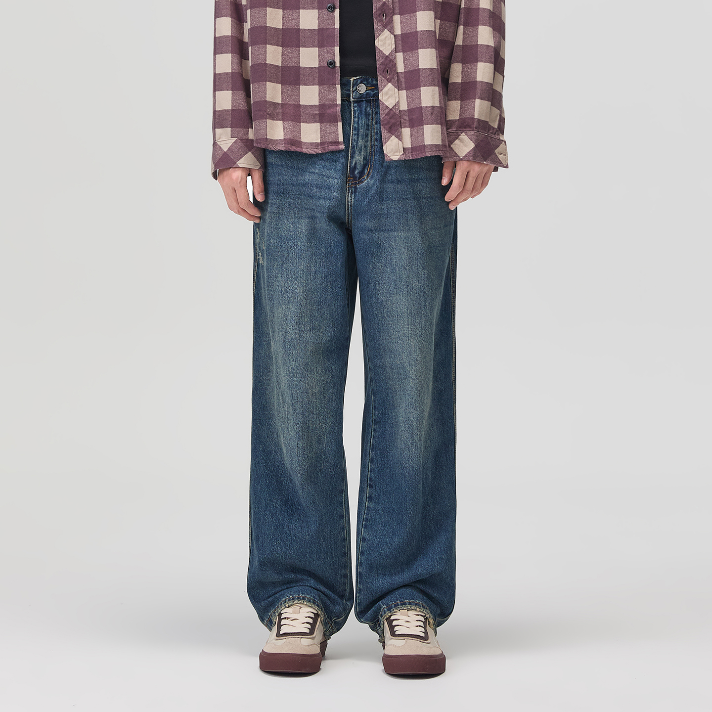 DTBD2025新款秋季美式复古牛仔裤男款直筒宽松阔腿潮流休闲长裤子